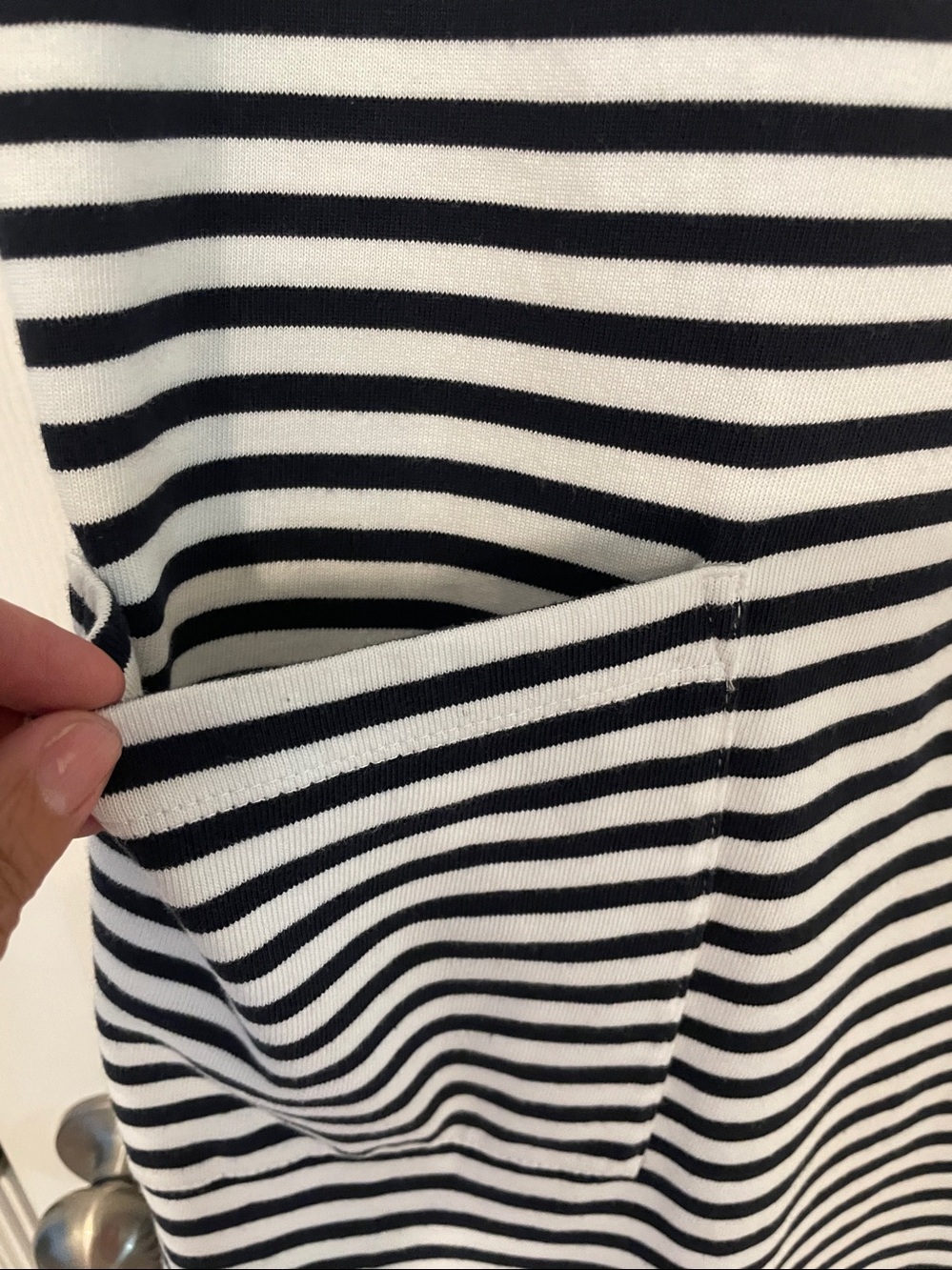 J. Jill Black and White Striped Nautical cotton striped Dress in size small - Picture 7 of 10